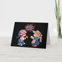 Vintage Happy Birthday America Black Greeting Card