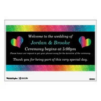 [Rainbow Crinkle Wedding] Unplugged Welcome Sign Wall Decal