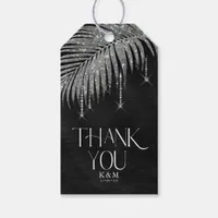 Jewel Palm Leaf Wedding Silver ID830 Gift Tags