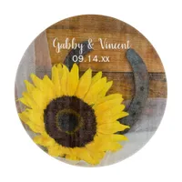 Sunflower and Horseshoe Country Western Wedding Cutting Board