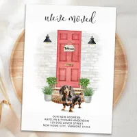 We've Moved Dachshund Red Door Dog Moving Announcement