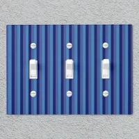 Rustic Country-Style Thin Blue Stripes Light Switch Cover