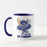 Funny Cute Bat Yes I Can Bat a Thousand! Mug