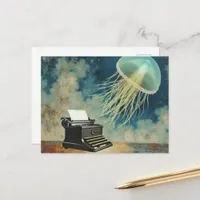 Jellyfish and a Typewriter Postcard