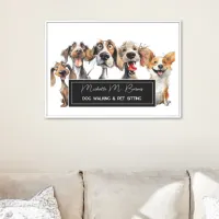 Funny Modern Puppy Dog Walker Pet Sitting Poster