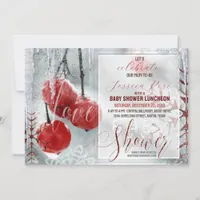 Red White Winter Love Magic Baby Shower Invitation