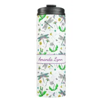 Personalized Dragonflies and Dandelions  Thermal Tumbler