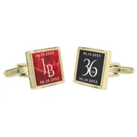 Elegant 36th Rose Wedding Anniversary Celebration Cufflinks