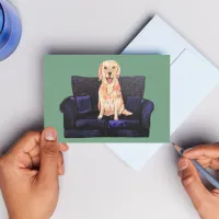 Golden Labrador dog Lad retriever thank you Postcard