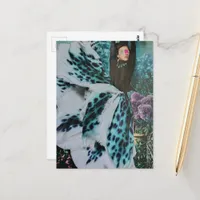 Blindfolded Lady Fashion Collage Postcard