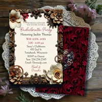 Steampunk Gothic Themed Bachelorette Party Invitation