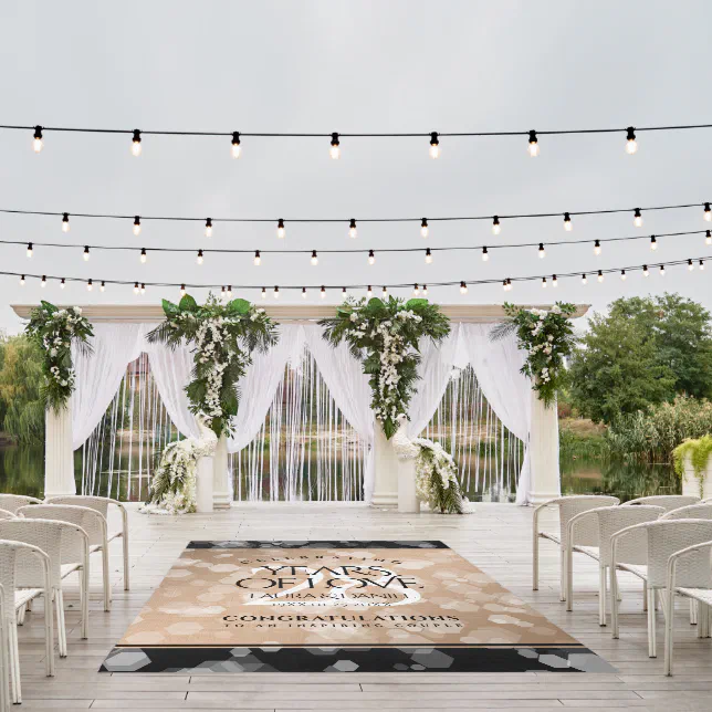 Elegant 28th Linen Wedding Anniversary Celebration Outdoor Rug