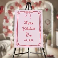 Cute Pink & Red Valentine's Day Party Welcome Sign