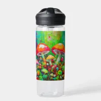 Watercolor Abstract Mushrooms Water Bottle