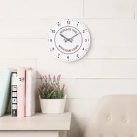 Modern Workspace Decor Your Company Logo White Large Clock