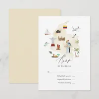 Colombia Destination Wedding Map RSVP Card