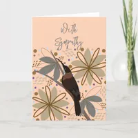 Abstract Floral Botanical Bird Sympathy Card