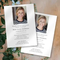 Modern Minimalist | Memorial Funeral Invitation