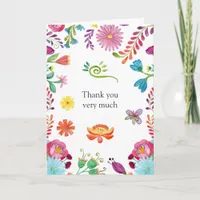 Colorful Floral Mexican Fiesta Photo Thank You Card