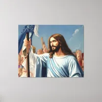 *~ Desert Jesus American Flag AP xxx Canvas Print