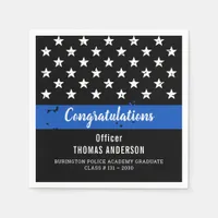 Police Retirement Graduation Party Thin Blue Line Napkins