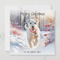 Lakeland Terrier Dog Winter Snow Merry Christmas Holiday Card