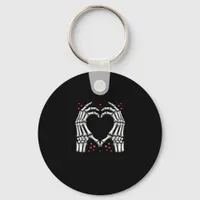 Skeleton Hand Heart Valentines Day Funny Couple Keychain