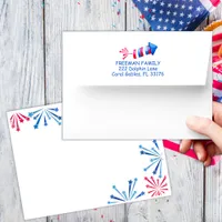 Little Firecracker 4th of July 1st Birthday Party  Envelope