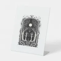 Goblincore Fantasy Gate To  Classic Pedestal Sign