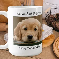 Worlds Best Dog Mom- Mother's Day - Teal Pet Photo Coffee Mug
