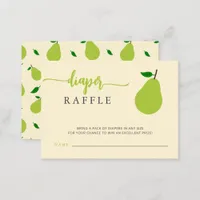 Gender Neutral Pear Baby Shower Diaper Raffle Enclosure Card