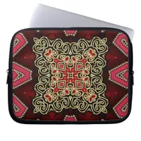 Bold Red Black Gold Geometric Celtic Laptop Sleeve