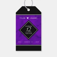 Elegant 12th Silk Wedding Anniversary Celebration Gift Tags