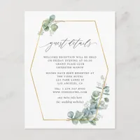 Woodland Forest Eucalyptus Wedding Guest Details Enclosure Card