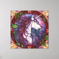 Unicorn Christmas Canvas Print