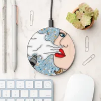 Vaping Retro Pretty Lady Wireless Charger
