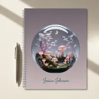 Enchanted Forest Glow with Custom Name Notebook