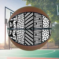 Black and white - modern pattern basketball