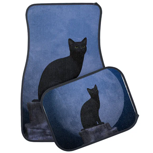 Moonlit Cat Car Floor Mat