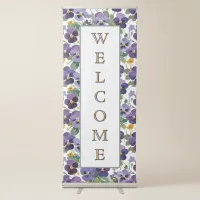 Violet Flowers Purple Floral Pretty Welcome Retractable Banner