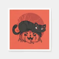 Black Cat Halloween Napkins