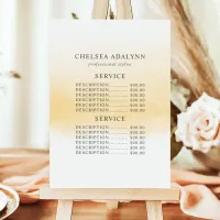 Ombre Gold Watercolor Minimalist Service Price  Menu