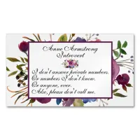 Funny Floral Introvert Business Card Magnet