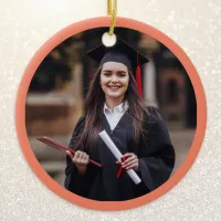 Personalized Elegant Keepsake Graduation Photo Ceramic Ornament