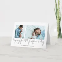 Happy First Fathers Day 2 Photos Script  Card