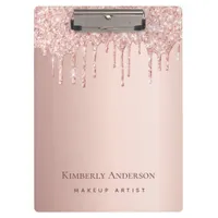 Rose gold drips business clipboard