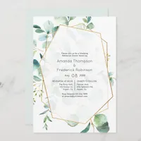 Pastel Eucalyptus Geometric Rehearsal Dinner Invitation