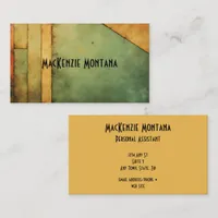 Geometric Design in Olive, Rust, Mustard Business Card