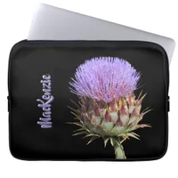 Laptop Sleeve - Purple Thistle with Name