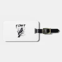 F-Caw-F Funny Raven Crow Spooky Season Halloween V Luggage Tag